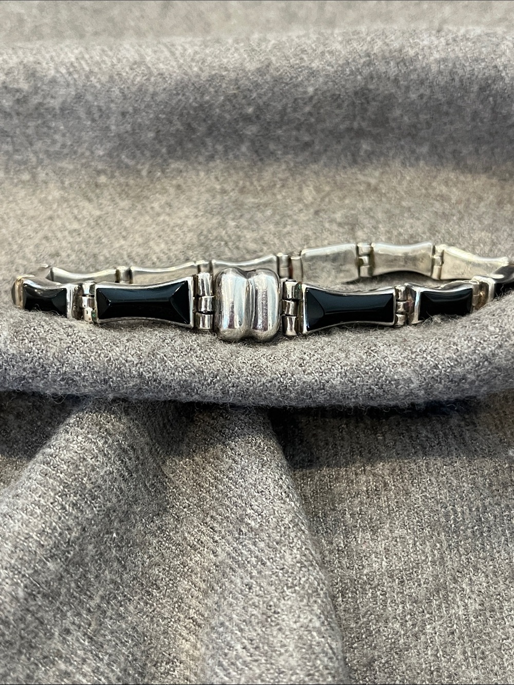 Sterling TAXCO Black Onyx 950 Bracelet